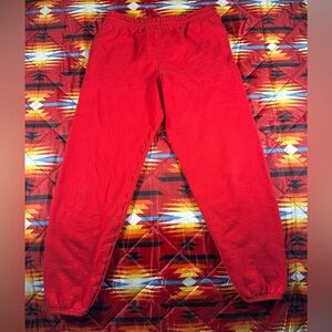 Vintage Fruit Of The Loom Sweat Pants Mens Medium Red Baggy W30xL38 Drawstring